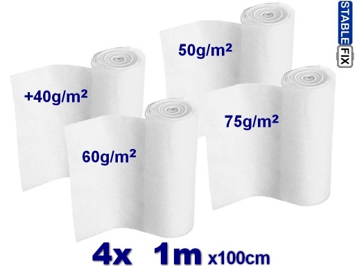ZESTAW TESTOWY Flizelina do Haftowania 4x Różne rodzaje | 1m x100cm