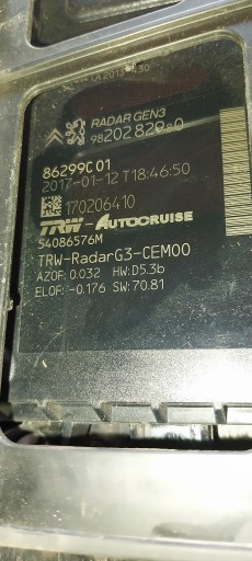 Radar DISTRONIC PEUGEOT CITROEN DS 7 3008 II 5008 II 9820282980