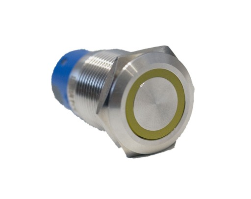 PRZYCISK BISTABILNY WANDALOODPORNY 250V 5A 19x38MM ŻÓŁTY