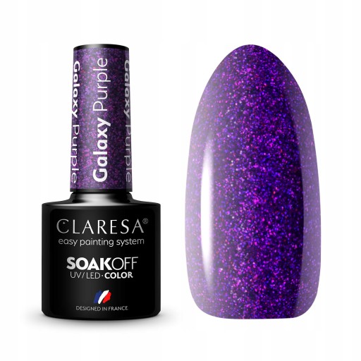 Лак для ногтей Claresa Galaxy Hybrid блестящий фиолетовый