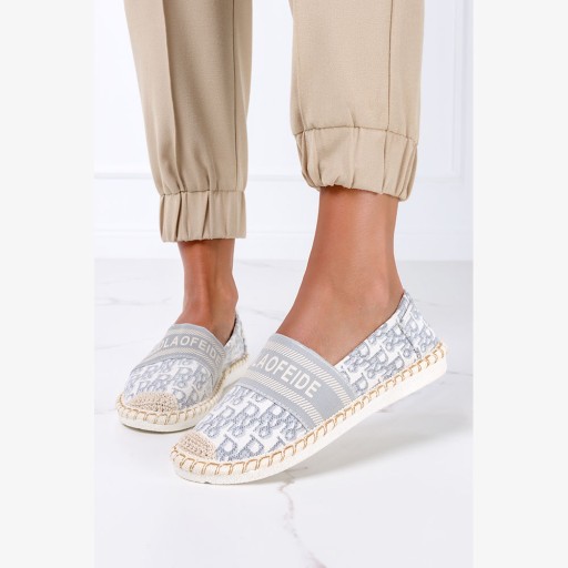 ESPADRYLE SLIP ON DAMSKIE Z NAPISAMI PLECIONE r 38