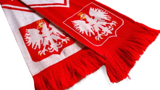 Szalik POLSKA dwustronny KIBIC z orłem Mistrzostwa