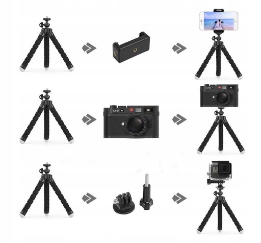 ELASTYCZNY UCHWYT NA TELEFON SELFIE STATYW TRIPOD