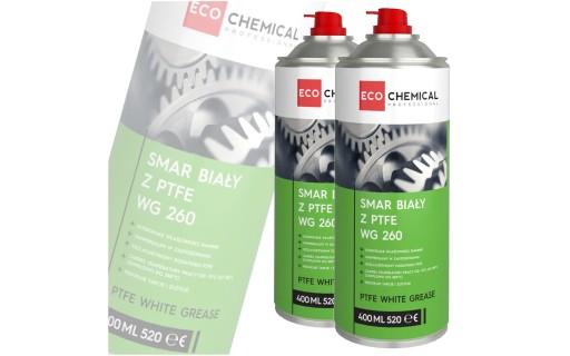 БЕЛАЯ СМАЗКА WG 260 PTFE TEFLON ДЛЯ НАПРАВЛЯЮЩИХ И ПЕТЛЕЙ СИДЕНИЯ НАБОР ИЗ 2 ШТ.