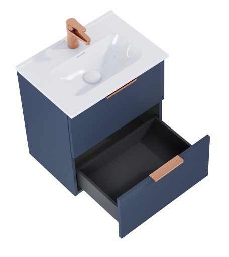 Zestaw Street plus niebieska szafka, umywalka 51cm