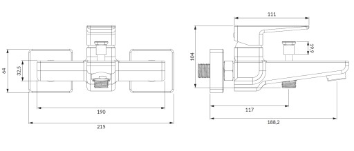 НАКЛАДНОЙ СМЕСИТЕЛЬ ДЛЯ ВАННЫ OMNIRES PARMA PM7430BL