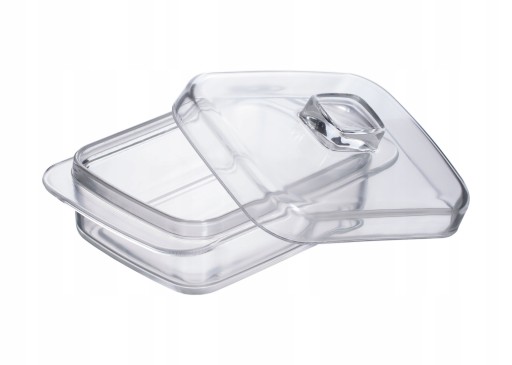 Масленка стеклянная прямоугольная с крышкой Huta Szkła JASŁO GLASS