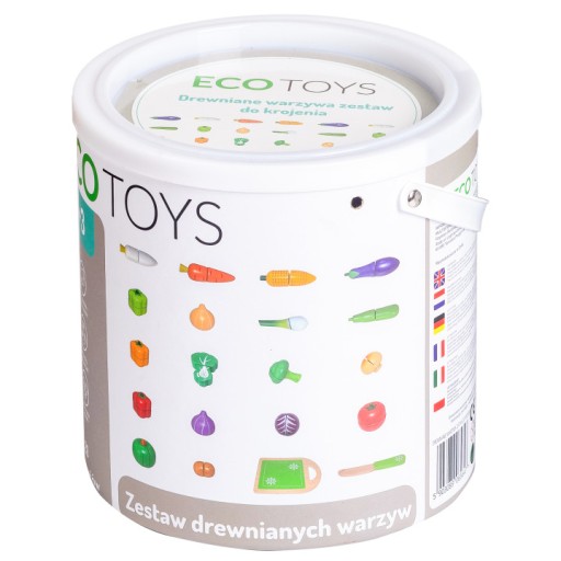 Деревянные овощи для нарезки 20 штук ECOTOYS