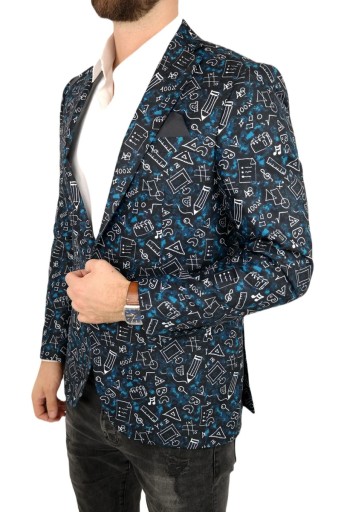 GIOVANNI PERA Marynarka męska D615 muzyczna, nauka, czarna, granat 62 3XL