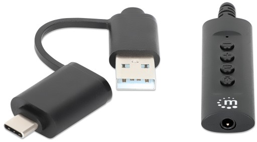 MANHATTAN ADAPTER KARTA DŹWIĘKOWA ZEWNĘTRZNA USB-C/USB-A NA JACK 3.5MM TRRS