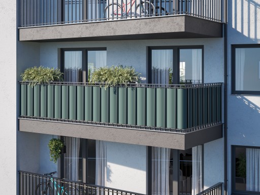 OSŁONA BALKONOWA NA BALKON 0,55X5M MATA ZIELONA NA TARAS PŁOT UV 99%+GRATIS