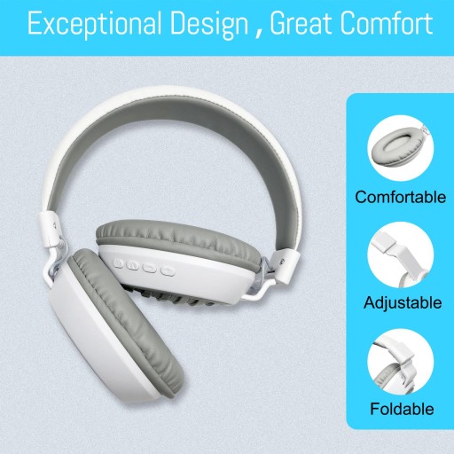 Накладные наушники Bluetooth Складные беспроводные проводные наушники белого цвета