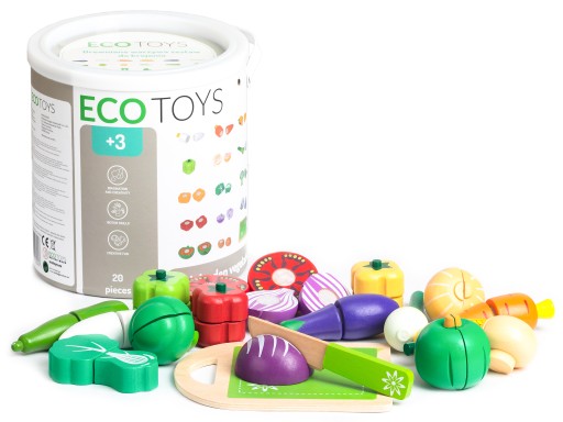 Деревянные овощи для нарезки 20 штук ECOTOYS