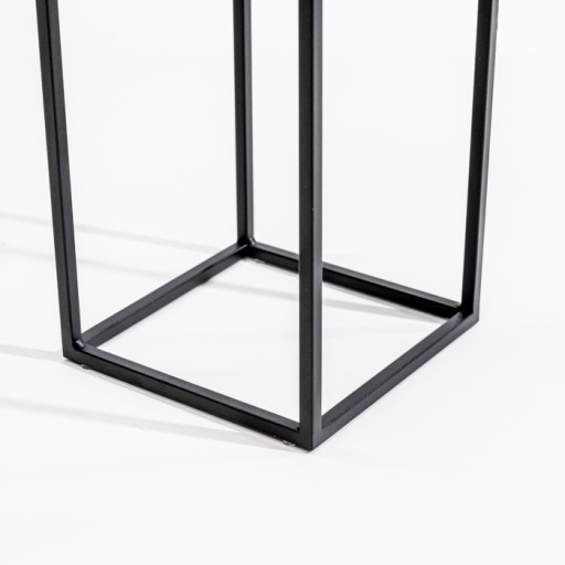 STOJĄCY METALOWY KWIETNIK LOFT STOJAK NA KWIATY -CZARNY DĄB CRAFT
