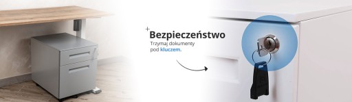 Подстольный шкаф на ключе с 2 ЯЩИКАМИ Контейнер Spacetronik МЕТАЛЛ серый