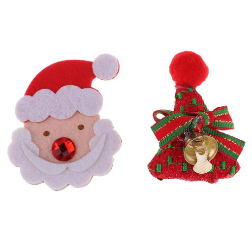 4X 9x Glitter Santa Christmas Tree Elk Bell Fabric