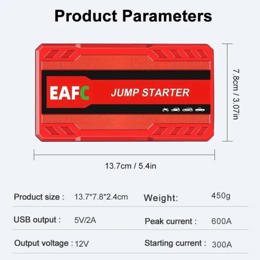 Автомобильный стартер Power Bank 12000 мАч 12 В