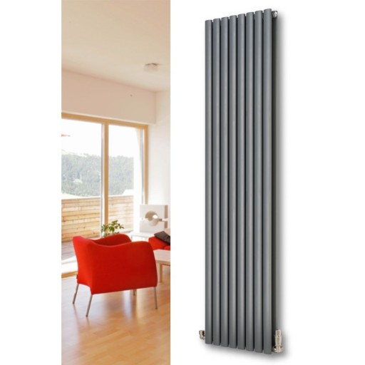 mały grzejnik pion Rene 60 x 53 biały grafit 390 W