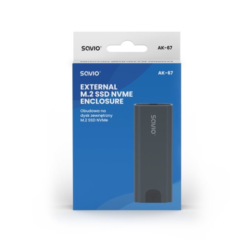 Корпус внешнего накопителя SSD M.2 PCIe NVMe USB-C 3.1 Gen 2, 10 Гбит/с
