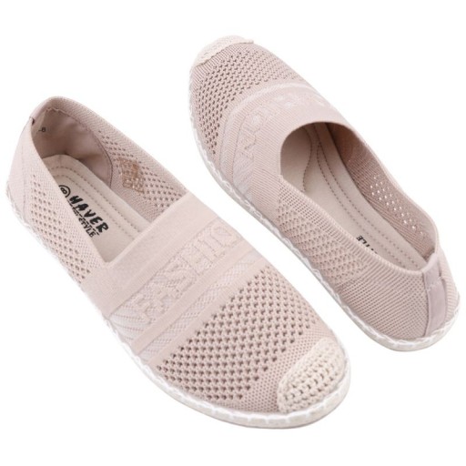 Espadryle damskie ażurowe wsuwane wkł. ekoskóra