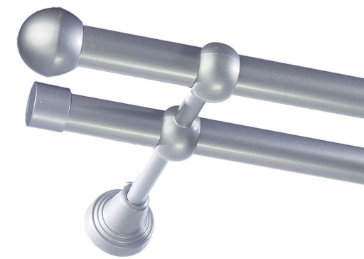 Karnisz metalowy fi 19 podwójny 520 cm bez żabek