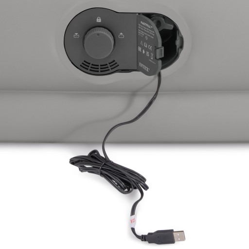 Велюровый надувной матрас с USB-насосом INTEX 64114