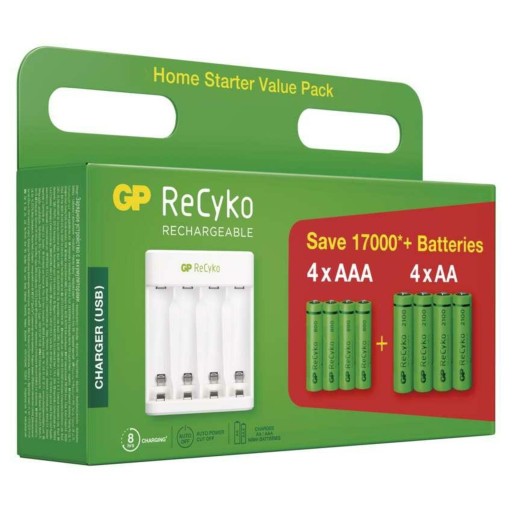 EMOS Ładowarka akumulatorowa GP Eco E411 + 4× AA 2100 + 4× AAA 800 B51418