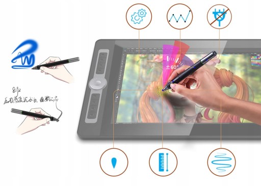 Графический планшет BOSTO BT-16HD PRO IPS с диагональю 15,6 дюйма