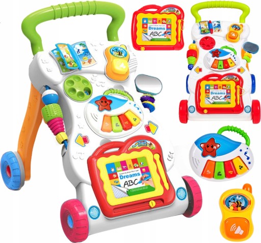 WALKER PUSHER ОБРАЗОВАТЕЛЬНАЯ ИНТЕРАКТИВНАЯ ПАНЕЛЬ RIDE DRIVE ZNIKOPIS PIANINKO 3IN1