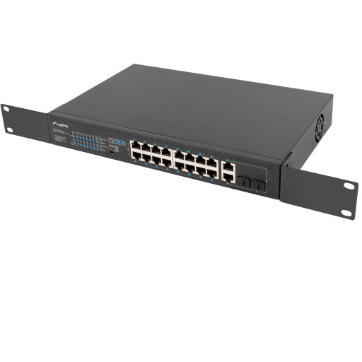 ПЕРЕКЛЮЧАТЕЛЬ LANBERG 16X100MB POE+/2XCOMBO СТОЙКА 19