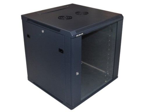 ПОДВЕСНОЙ ШКАФ ZETA 19 ФУТОВ 12U 600X600 RAL9004 СТЕКЛО D
