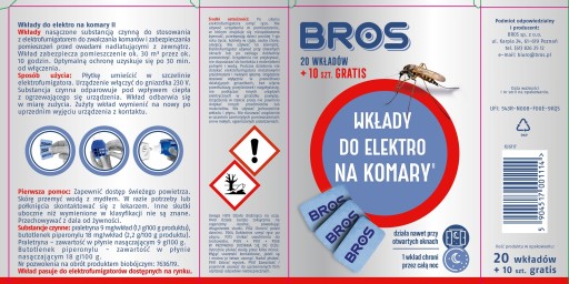 Bros УСТАНОВОЧНЫЕ ПЛАСТИНЫ для ЭЛЕКТРО МОСКИТ 20 шт.