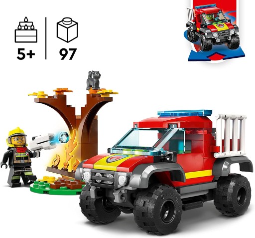 LEGO CITY ПОЖАРНАЯ МАШИНА 4X4 СПАСАТЕЛЬНАЯ МИССИЯ ПОДАРОК
