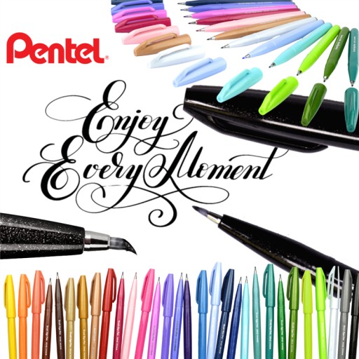 Pisak do kaligrafii PENTEL SES15 Brush Pen - szary jasny