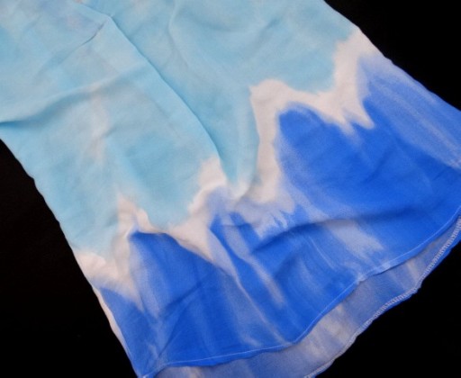 Włoska tunika OMBRE plażowa boho cieniowana turkus