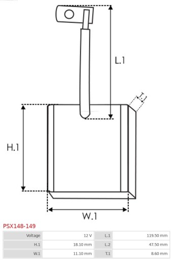 AS-PL стартовые щетки 11x9x18 | ПСХ148-149
