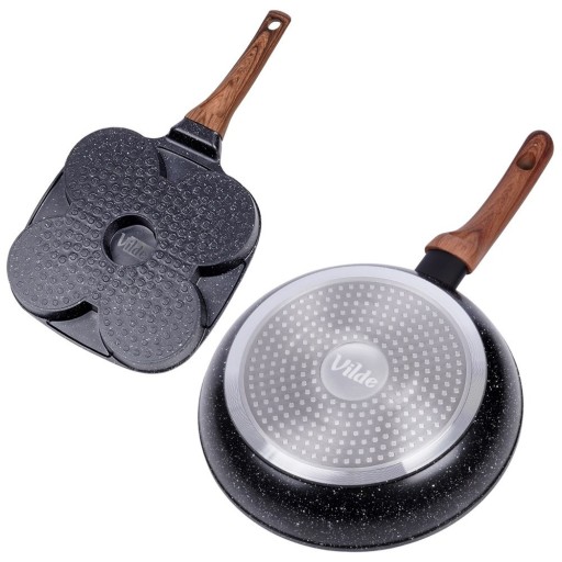 3x Patelnia GRANITOWA do smażenia zestaw patelni 20 24 28 cm + do jajek