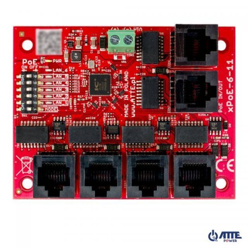 PoE-переключатель, 6 частей xPoE-6-11-OF