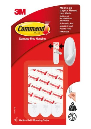 17068 РУЧКА МЕТАЛЛИЧЕСКИЕ КРЮКИ COMMAND СРЕДНИЕ 2 ШТ.