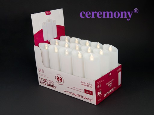 15x Świeca Dekoracyjna LC5 Znicz Elektryczny LED 15cm z Bateriami 88dni