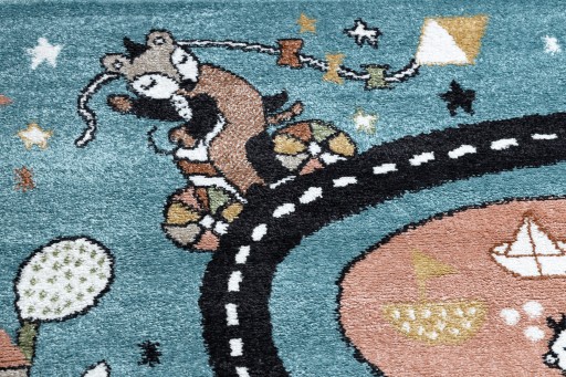 DYWAN DLA DZIECI FUN 240x330 ULICA niebieski #O187