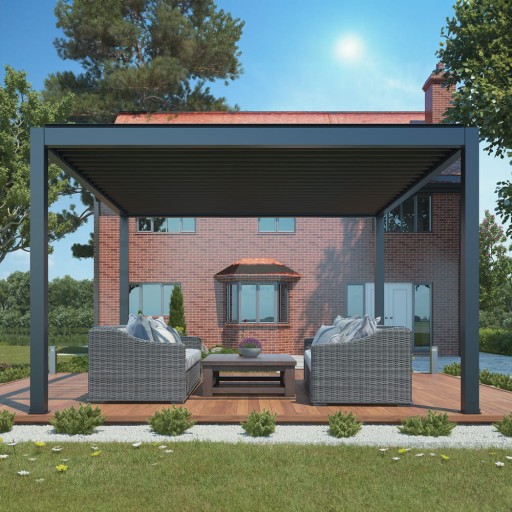 Pergola ogrodowa tarasowa altana aluminiowa 3x4m LED elektryczny dach