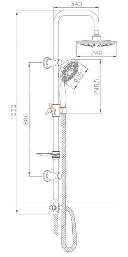 Deszczownica 25 zestaw + bateria wannowa GROHE