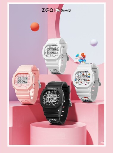 Студенческие спортивные водонепроницаемые цифровые часы HelloKitty