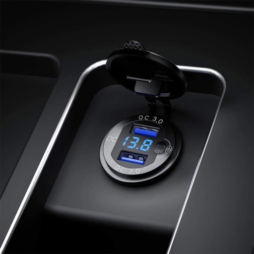 РАЗЪЕМ USB QC 3.0 ВОЛЬТМЕТР МЕТАЛЛИЧЕСКИЙ ПЕРЕКЛЮЧАТЕЛЬ N