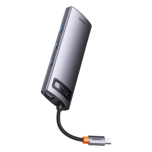 АДАПТЕР-ХАБ BASEUS 7 В 1 USB-C НА 3X USB3.0/HDMI/USB-C PD/VGA/ETHERNET RJ45