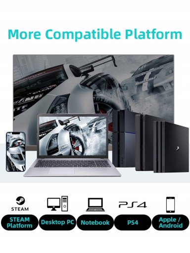 Совместим с беспроводным игровым контроллером PS4.
