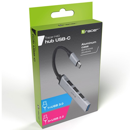 ХАБ USB 3.0 Tracer H40, 4 порта, USB-C