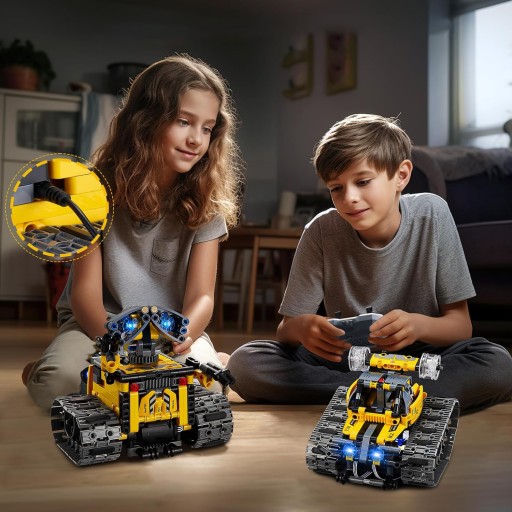 ZABAWKA KLOCKI CODE PROGRAMOWANY ROBOT RC 672 ELEMENTY APP KONTROLA + LED