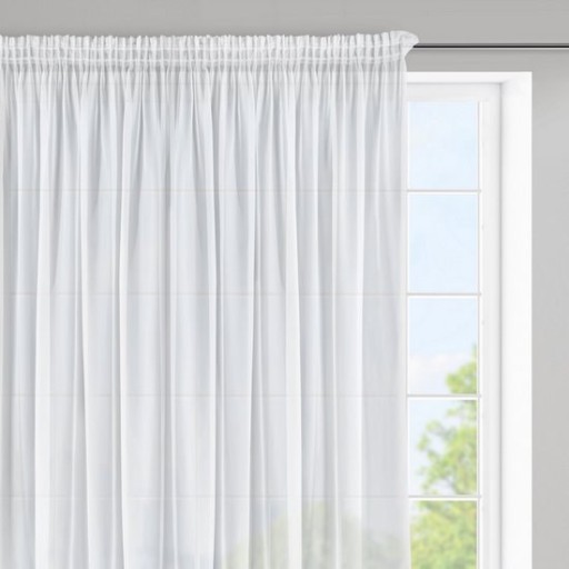 Firany Na Markizecie Firana Z Ołowianką Biała Z Taśmą Klasyczna sz350x180